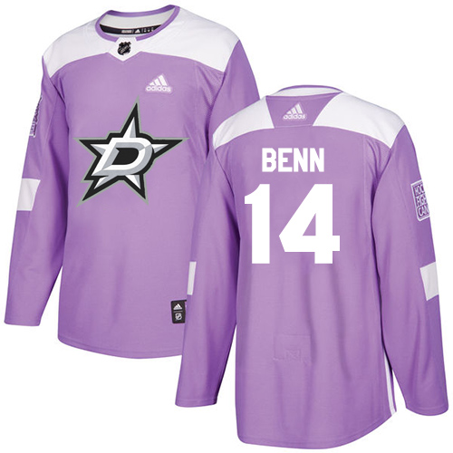 Adidas Dallas Stars #14 Jamie Benn Purple Authentic Fights Cancer Stitched Jersey Men's