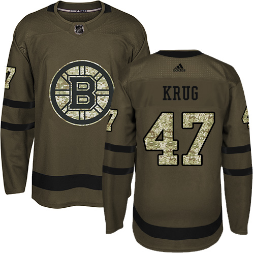 Adidas Boston Bruins #47 Torey Krug Green Salute to Service Stitched Jersey Men's