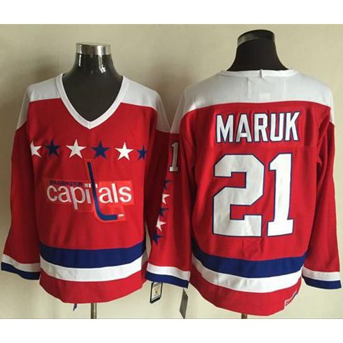 Washington Capitals #21 Dennis Maruk Red Alternate CCM Throwback Stitched Jersey Men's