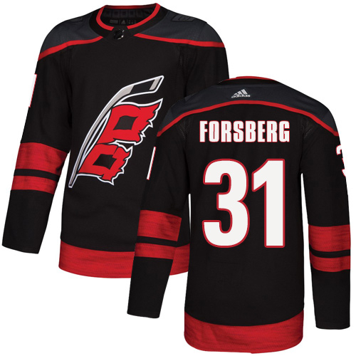 Adidas Carolina Hurricanes #31 Anton Forsberg Black Alternate Authentic Stitched Jersey Men's