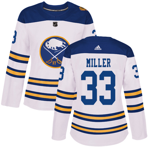 Adidas Buffalo Sabres #33 Colin Miller White Authentic 2018 Winter Classic Women's Stitched Jersey Womens