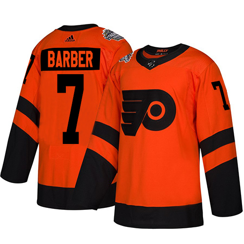 Adidas Philadelphia Flyers #7 Bill Barber Orange Authentic 2019 Stadium Series Stitched Youth Jersey Youth