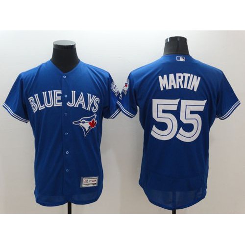 Toronto Blue Jays #55 Russell Martin Blue Flexbase Authentic Collection Stitched Jersey Men's