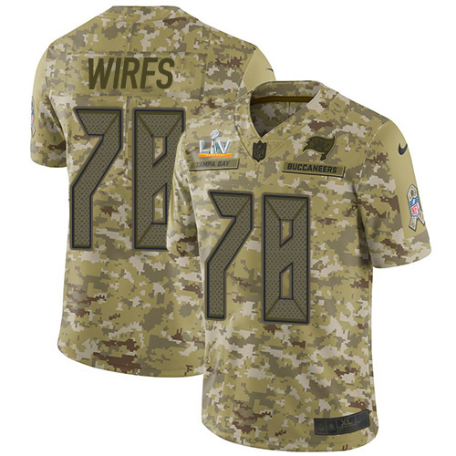 Tampa Bay Buccaneers #78 Tristan Wirfs Camo Men's Super Bowl LV Bound Stitched Limited 2018 Salute To Service Jersey Men's