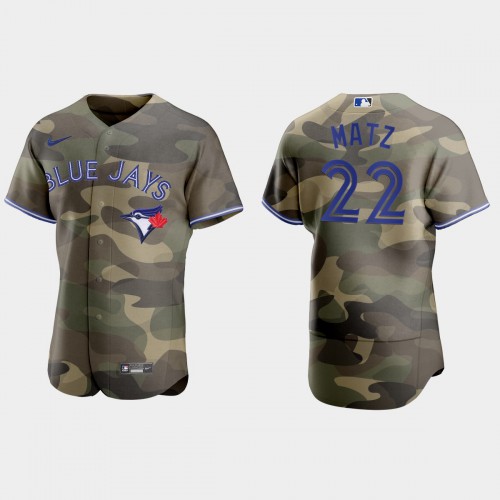 Toronto Toronto Blue Jays #22 Steven Matz Men's 2021 Armed Forces Day Authentic Jersey -Camo Men's