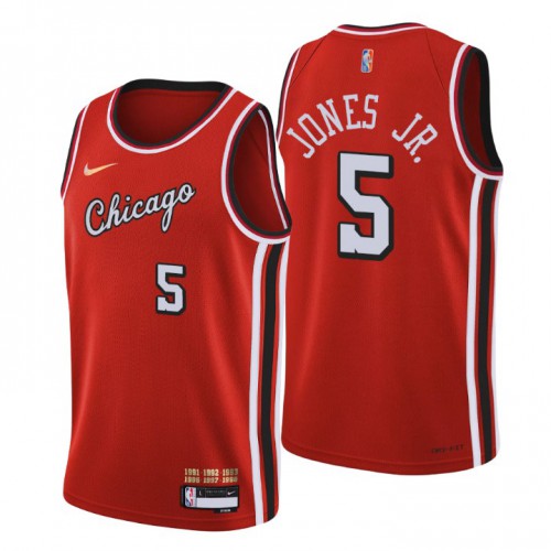 Chicago Chicago Bulls #5 Derrick Jones Jr. Mens Red 2021/22 Swingman Jersey - City Edition Mens
