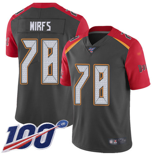 Tampa Bay Buccaneers #78 Tristan Wirfs Gray Youth Stitched Limited Inverted Legend 100th Season Jersey Youth