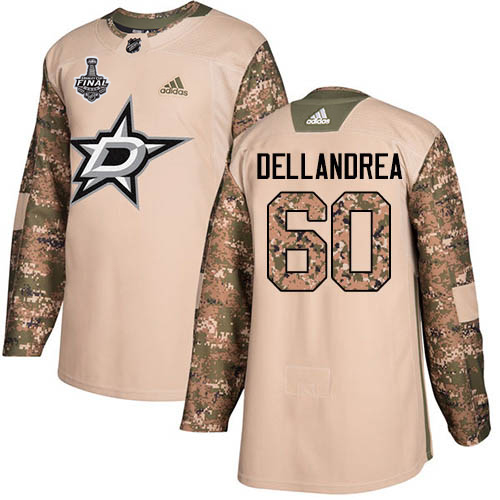 Adidas Dallas Stars #60 Ty Dellandrea Camo Authentic 2017 Veterans Day 2020 Stanley Cup Final Stitched Jersey Men's