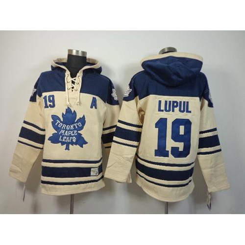 Maple Toronto Maple Leafs #19 Joffrey Lupul Cream Sawyer Hooded Sweatshirt Stitched Jersey Men's
