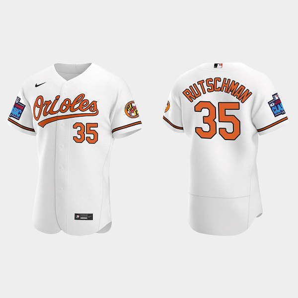 Men's Baltimore Orioles #35 Adley Rutschman 2022 Little League Classic Flex Base Jersey - White