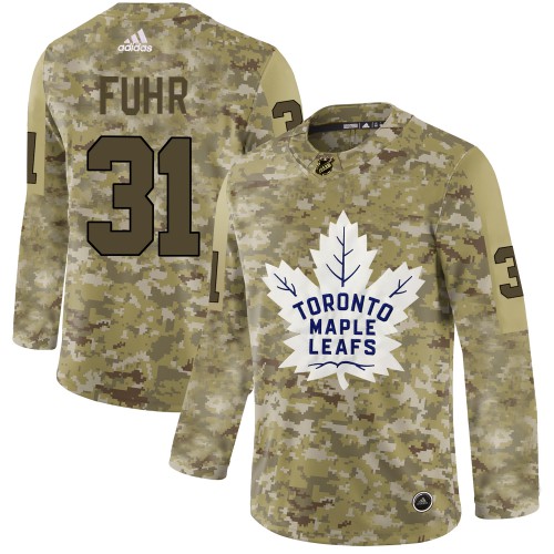 Adidas Maple Toronto Maple Leafs #31 Grant Fuhr Camo Authentic Stitched Jersey Men's