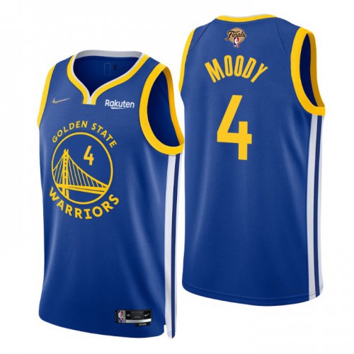 Golden State Warriors #4 Moses Moody Royal Youth 2022 Finals Icon Edition 75th Anniversary Diamond Swingman Jersey Youth